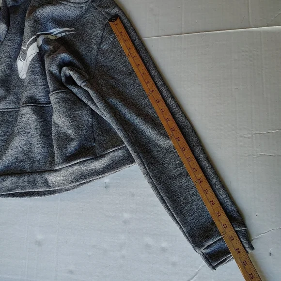 Nike Therma-Fit Hoodie Gray Youth Size XL Sweatshirt Thumb Holes Stain Repel - Picture 14 of 16